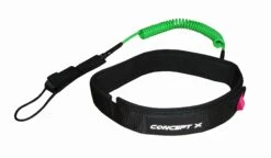 Concept X Wing Foil Coiled Waist Leash 10' - XS-M 110cm Black -SUP Verkäufe waist leash green